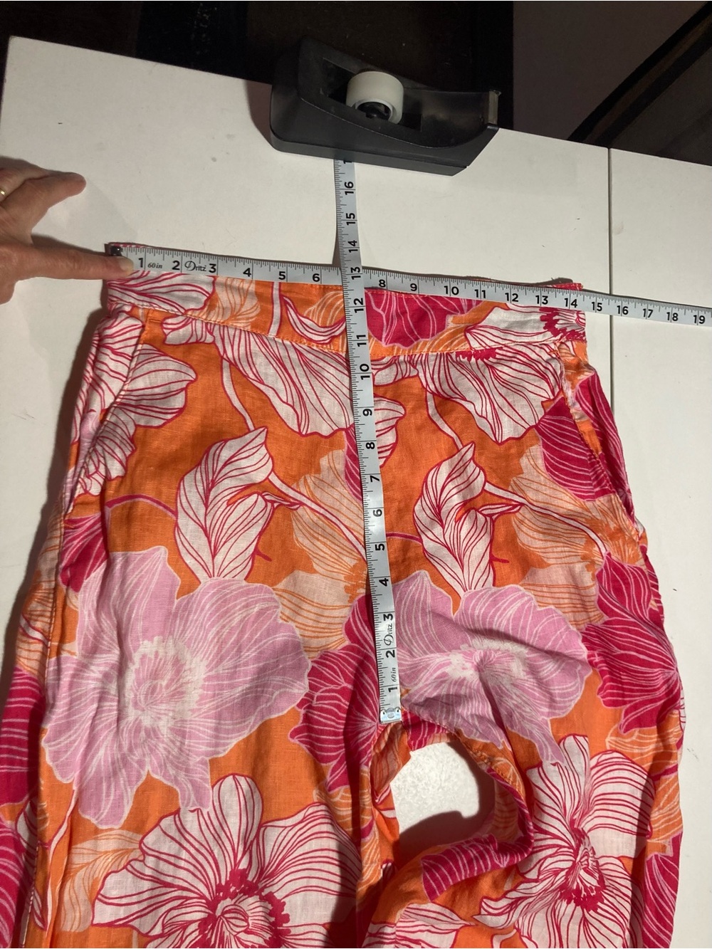 Rachael Zoe Linen Crop Floral Pants W/Pockets Elasticized Back Waist Medium - Picture 11 of 12